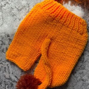 Orange Knit Lion Costume for Kids
